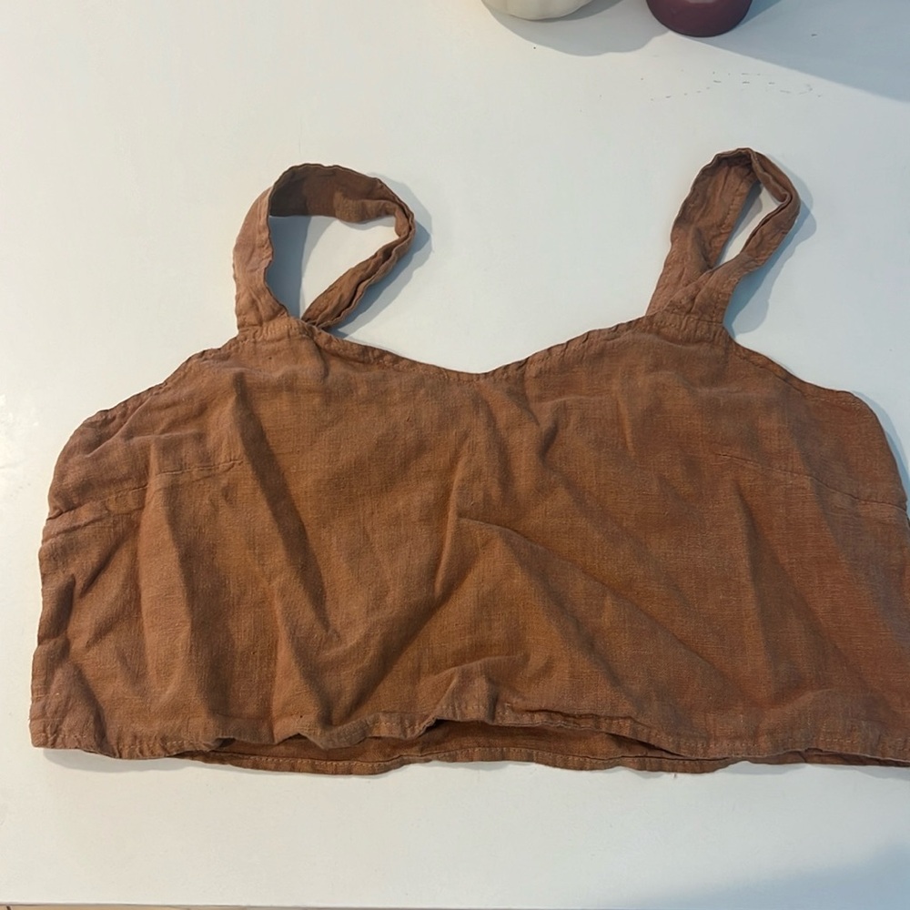 Mate the Label Linen Crop Top